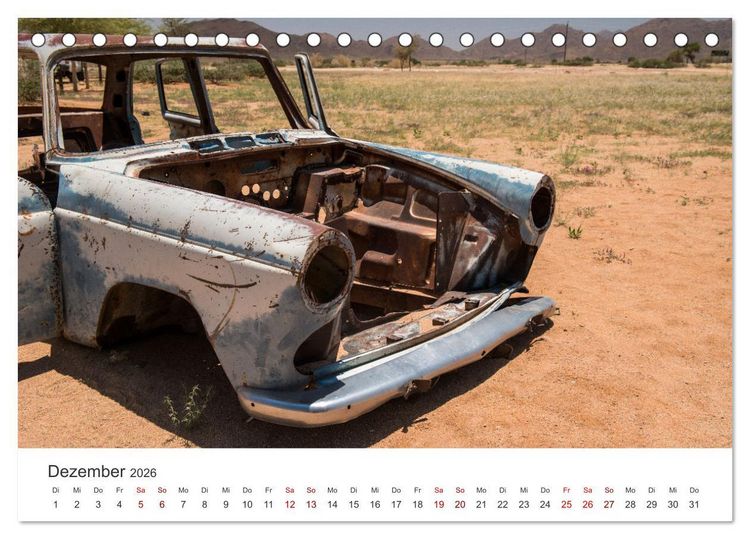 Produktbild: Solitaire Alte verlassene Autos in der namibischen W&uuml;ste (Tischkalender 2026 DIN A5 quer), CALVENDO Monatskalender