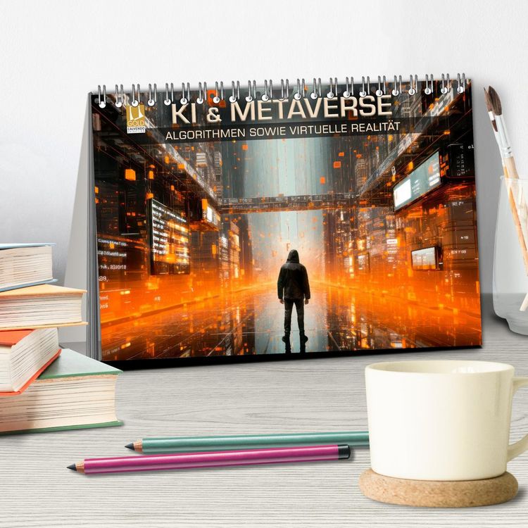 Produktbild: KI UND METAVERSE Algorithmen sowie virtuelle Realit&auml;t (Tischkalender 2026 DIN A5 quer), CALVENDO Monatskalender