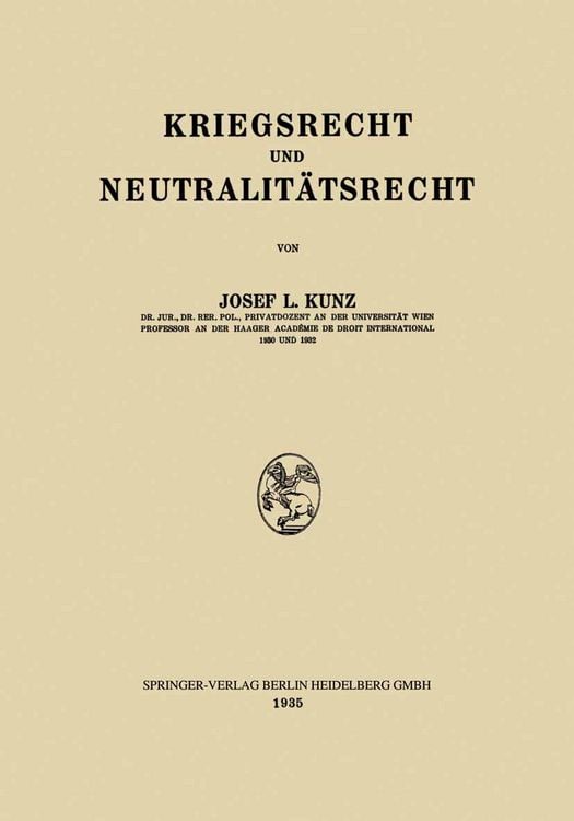 Produktbild: Kriegsrecht und Neutralit&auml;tsrecht