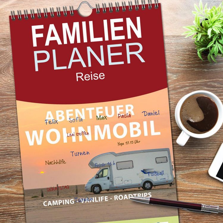 Produktbild: Familienplaner 2026 - Abenteuer Wohnmobil - Camping, Vanlife, Roadtrips mit 5 Spalten (Wandkalender, 21 x 45 cm) CALVENDO