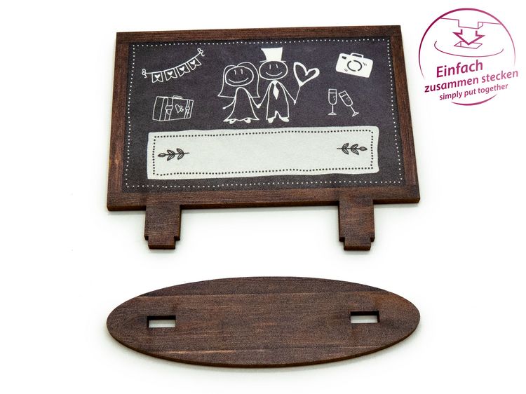 Produktbild: familiawedding 10 Tischkarten zur Hochzeit black doodle Tafel-Design