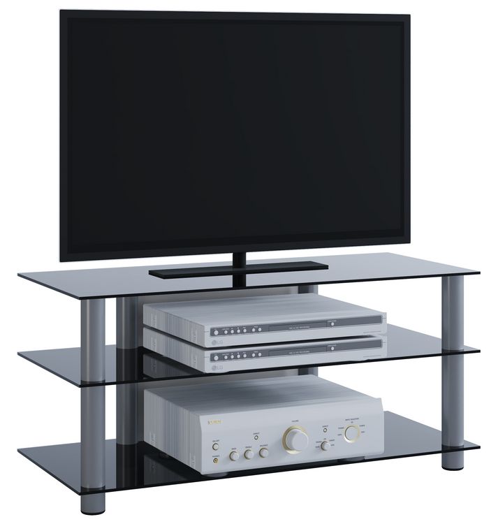 Produktbild: TV M&ouml;bel Sideboard Fernseh Rack Alu Glas Netasa