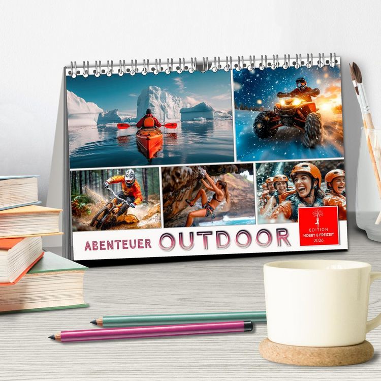 Produktbild: Abenteuer Outdoor (Tischkalender 2026 DIN A5 quer), CALVENDO Monatskalender