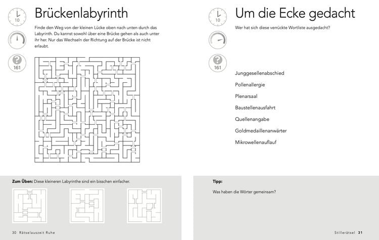 Produktbild: R&auml;tselAuszeit &ndash; Ruhe. &Uuml;ber 300 R&auml;tsel f&uuml;r Entspannung, logisches Denken und visuelle Vorstellungskraft
