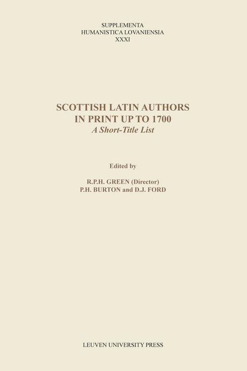 Produktbild: Scottish Latin Authors in Print up to 1700