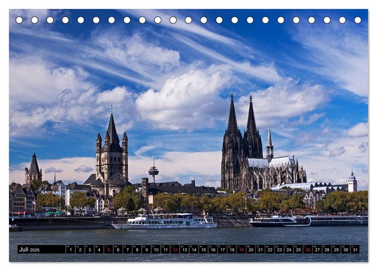 Produktbild: K&Ouml;LN AUSBLICK - RHEINBLICK (Tischkalender 2026 DIN A5 quer), CALVENDO Monatskalender