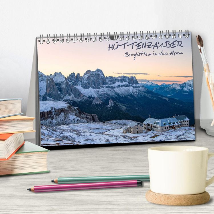 Produktbild: H&uuml;ttenzauber: Bergh&uuml;tten in den Alpen (Tischkalender 2026 DIN A5 quer), CALVENDO Monatskalender