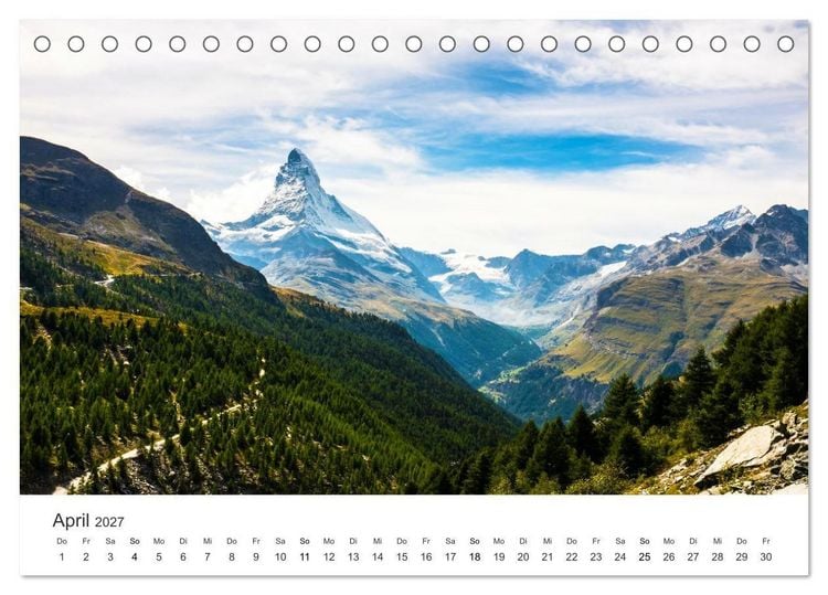 Produktbild: Schweiz - die Bergidylle (Tischkalender 2027 DIN A5 quer), CALVENDO Monatskalender