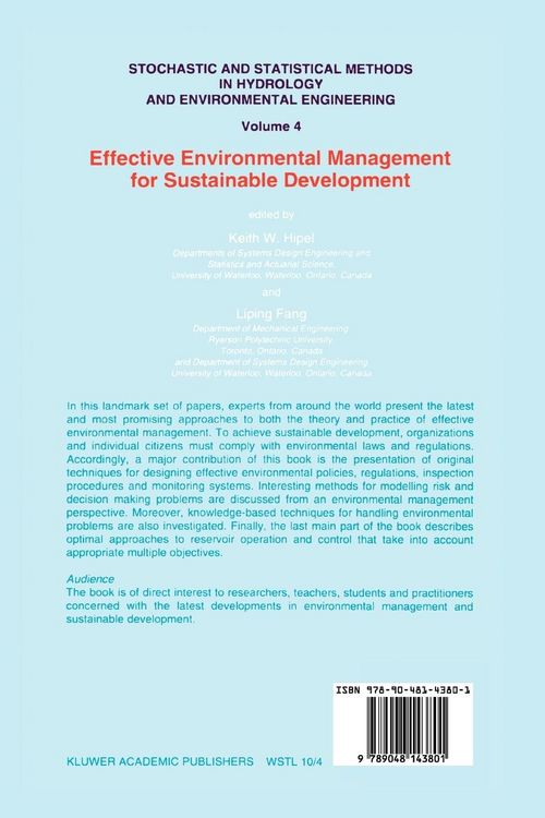 Produktbild: Stochastic and Statistical Methods in Hydrology and Environmental Engineering