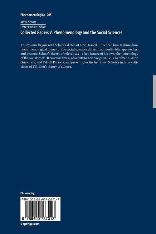 Produktbild: Collected Papers V. Phenomenology and the Social Sciences