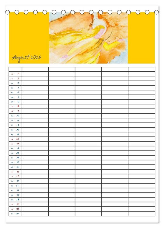 Produktbild: Engelhafter Familienplaner (Tischkalender 2026 DIN A5 hoch), CALVENDO Monatskalender