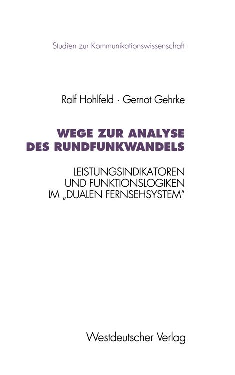 Produktbild: Wege zur Analyse des Rundfunkwandels
