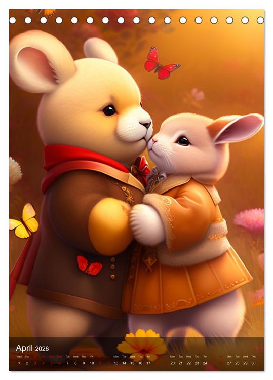 Produktbild: Cuddly Teddy Illustrations (Desk Calendar 2026 DIN A5 portrait), CALVENDO 12 Month DeskCalendar