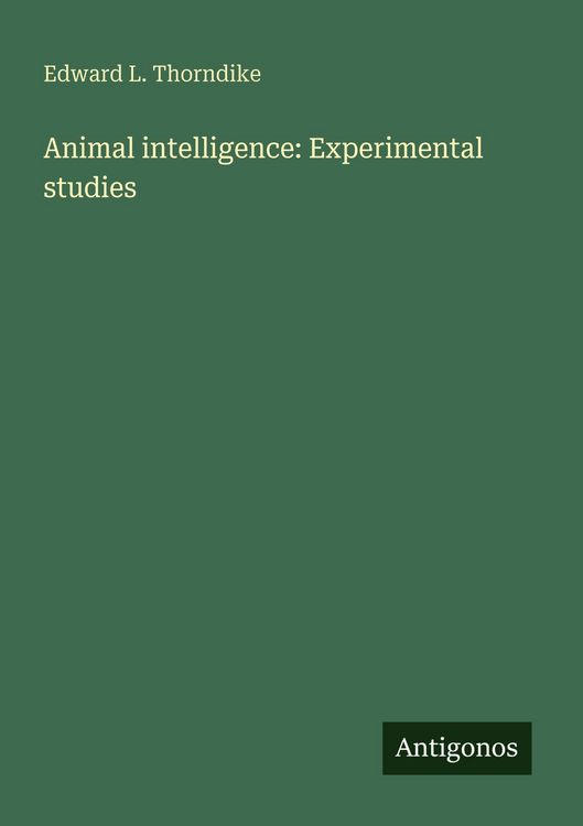 Produktbild: Animal intelligence: Experimental studies