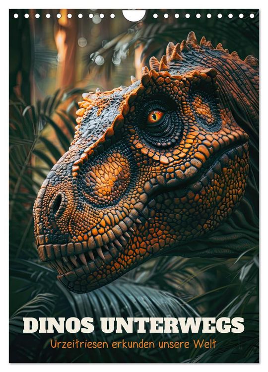 Produktbild: Dinos unterwegs: Urzeitriesen erkunden unsere Welt (Wandkalender 2026 DIN A4 hoch), CALVENDO Monatskalender