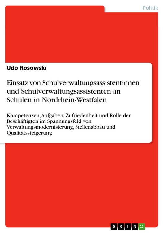Produktbild: Einsatz von Schulverwaltungsassistentinnen und Schulverwaltungsassistenten an Schulen in Nordrhein-Westfalen