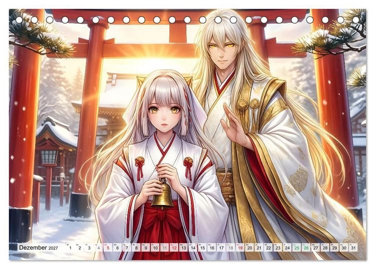 Produktbild: Meiji Mondkalender (Tischkalender 2027 DIN A5 quer), CALVENDO Monatskalender