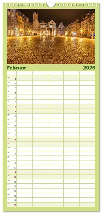 Produktbild: Familienplaner 2026 - Jena in Bildern mit 5 Spalten (Wandkalender, 21 x 45 cm) CALVENDO
