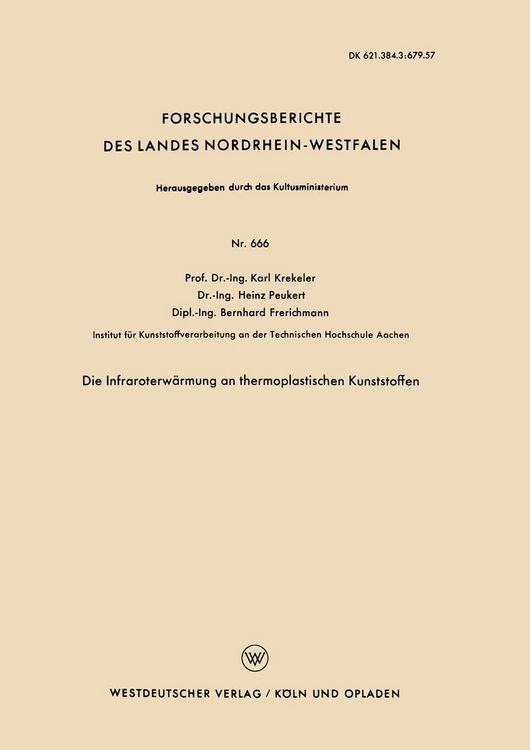 Produktbild: Die Infraroterw&auml;rmung an thermoplastischen Kunststoffen