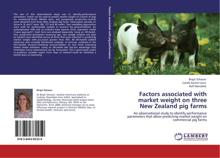 Produktbild: Factors associated with market weight on three New Zealand pig farms