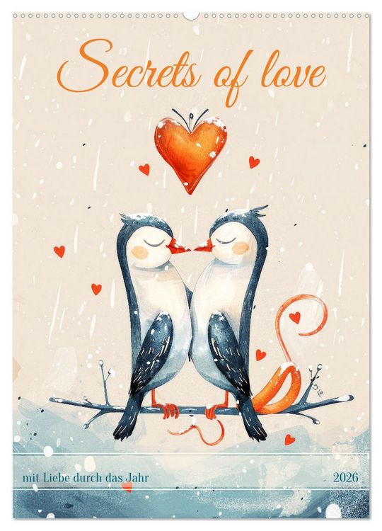 Produktbild: Secrets of love - mit Liebe durch das Jahr (Wandkalender 2026 DIN A2 hoch), CALVENDO Monatskalender