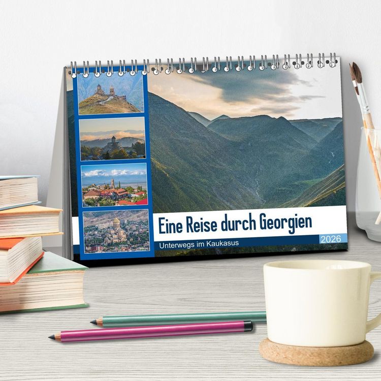 Produktbild: Eine Reise durch Georgien (Tischkalender 2026 DIN A5 quer), CALVENDO Monatskalender