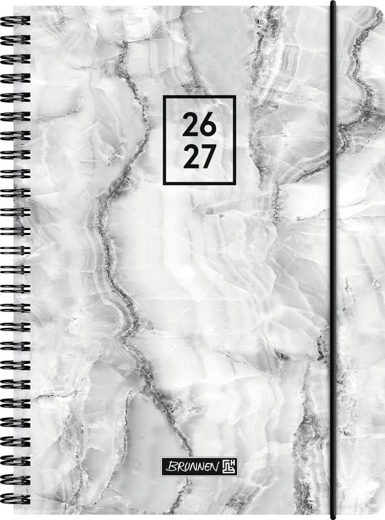 Produktbild: Sch&uuml;lerkalender 2026/2027 "Grey Marble" | A5, Kunststoff