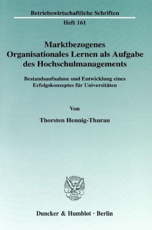 Produktbild: Marktbezogenes Organisationales Lernen als Aufgabe des Hochschulmanagements.