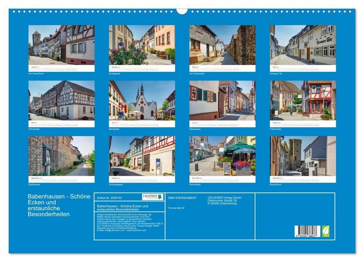 Produktbild: Babenhausen - Sch&ouml;ne Ecken und erstaunliche Besonderheiten (Wandkalender 2027 DIN A2 quer), CALVENDO Monatskalender