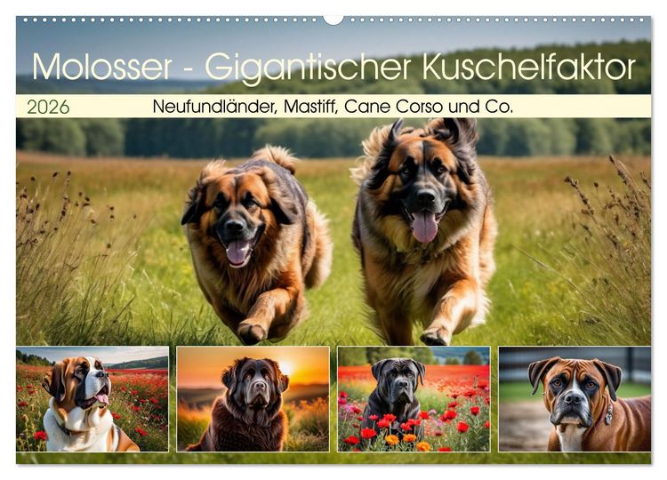 Produktbild: Molosser - Gigantischer Kuschelfaktor (Wandkalender 2026 DIN A2 quer), CALVENDO Monatskalender