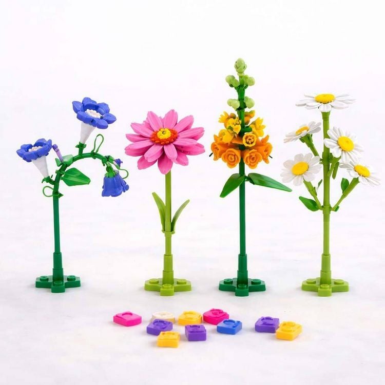 Produktbild: Display mit 12 Stk.: Flower Building Blocks, Serie 2, 4-fach sort., 16 cm