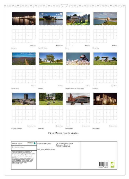Produktbild: Eine Reise durch Wales (Wandkalender 2026 DIN A2 hoch), CALVENDO Monatskalender