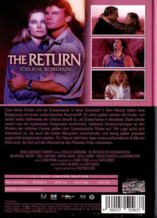 Produktbild: The Return - T&ouml;dliche Bedrohung - Mediabook - Cover A - Limited Edition auf 666 St&uuml;ck (Blu-ray+DVD)