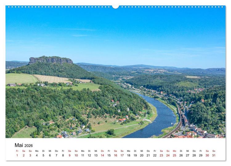 Produktbild: Bergfestung K&ouml;nigstein (Wandkalender 2026 DIN A2 quer), CALVENDO Monatskalender