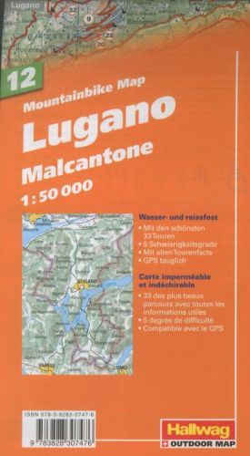 Produktbild: MTB-Karte 12 Lugano, Malcantone 1:50.000