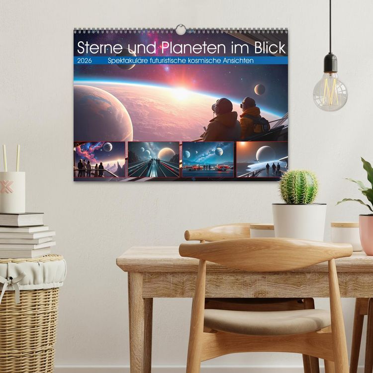 Produktbild: Sterne und Planeten im Blick (Wandkalender 2026 DIN A3 quer), CALVENDO Monatskalender