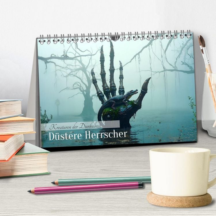 Produktbild: Kreaturen der Dunkelheit - D&uuml;stere Herrscher (Tischkalender 2026 DIN A5 quer), CALVENDO Monatskalender