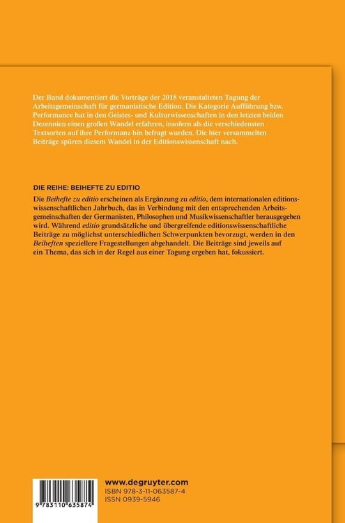 Produktbild: Auff&uuml;hrung und Edition
