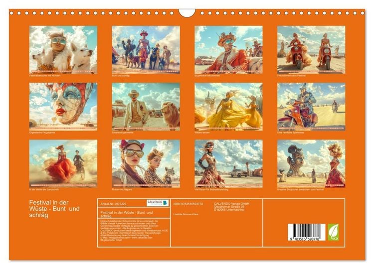 Produktbild: Festival in der W&uuml;ste - Bunt und schr&auml;g (Wandkalender 2026 DIN A3 quer), CALVENDO Monatskalender