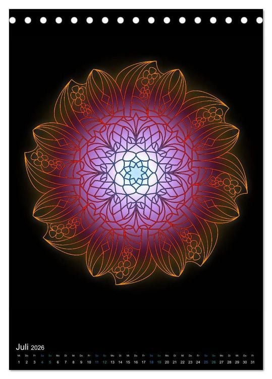 Produktbild: Mandala-Kalender 2026 (Tischkalender 2026 DIN A5 hoch), CALVENDO Monatskalender