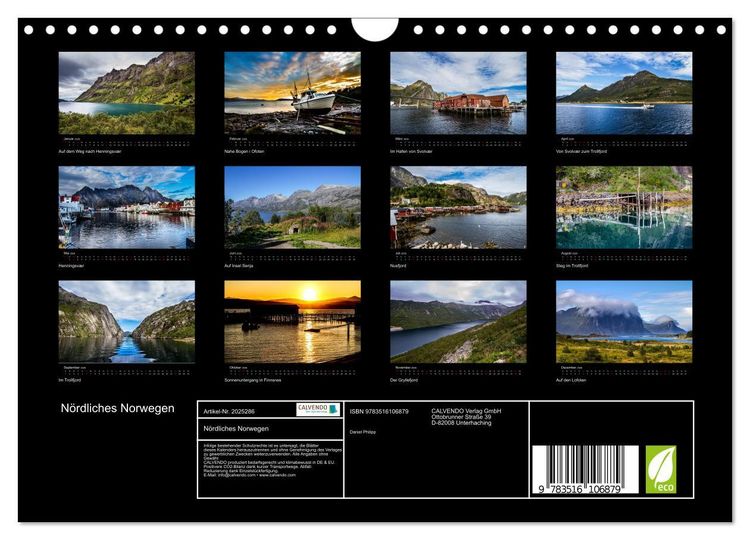 Produktbild: N&ouml;rdliches Norwegen (Wandkalender 2026 DIN A4 quer), CALVENDO Monatskalender