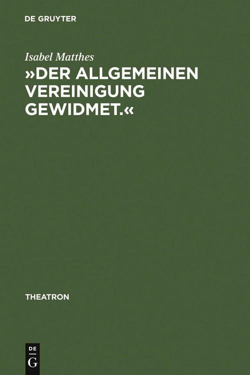 Produktbild: 'Der allgemeinen Vereinigung gewidmet.'