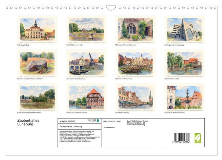 Produktbild: Zauberhaftes L&uuml;neburg (Wandkalender 2026 DIN A3 quer), CALVENDO Monatskalender