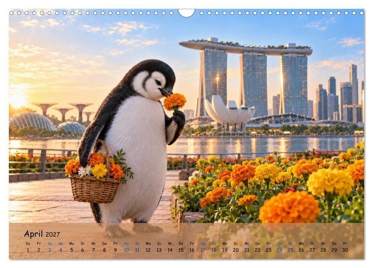 Produktbild: Pinguins gro&szlig;e Weltreise (Wandkalender 2027 DIN A3 quer), CALVENDO Monatskalender