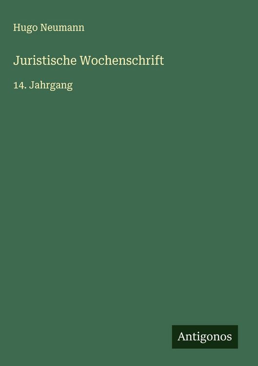 Produktbild: Juristische Wochenschrift