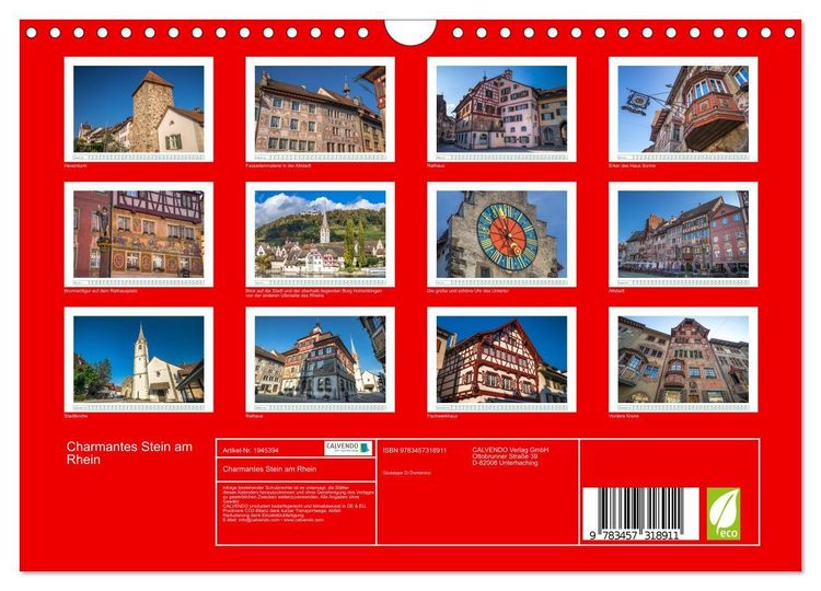 Produktbild: Charmantes Stein am Rhein (Wandkalender 2026 DIN A4 quer), CALVENDO Monatskalender