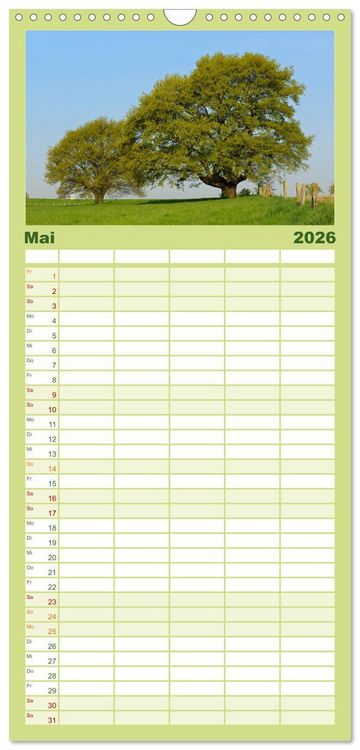 Produktbild: Familienplaner 2026 - Der Niederrhein im Wandel der Jahreszeiten mit 5 Spalten (Wandkalender, 21 x 45 cm) CALVENDO