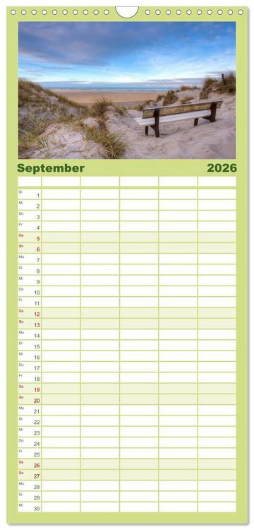 Produktbild: Familienplaner 2026 - Amrum - Eine farbenfrohe Insellandschaft mit 5 Spalten (Wandkalender, 21 x 45 cm) CALVENDO