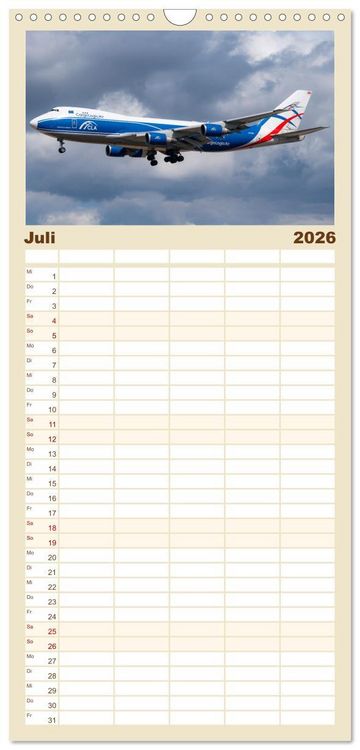 Produktbild: Familienplaner 2026 - Boeing 747 Kalender mit 5 Spalten (Wandkalender, 21 x 45 cm) CALVENDO
