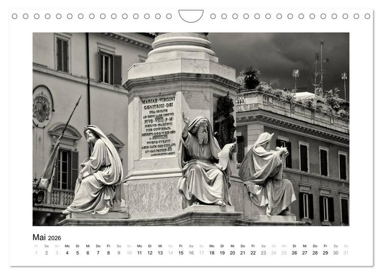 Produktbild: Rom in schwarz - weiss (Wandkalender 2026 DIN A4 quer), CALVENDO Monatskalender